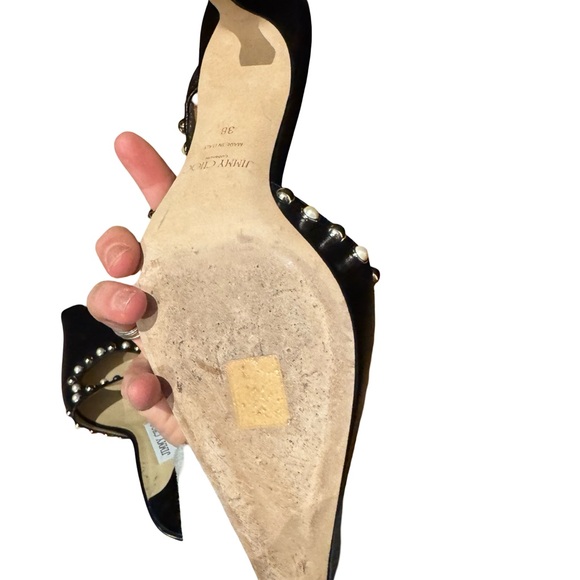 Jimmy Choo Black Pearl-Embellished Heels - Picture 9 of 11